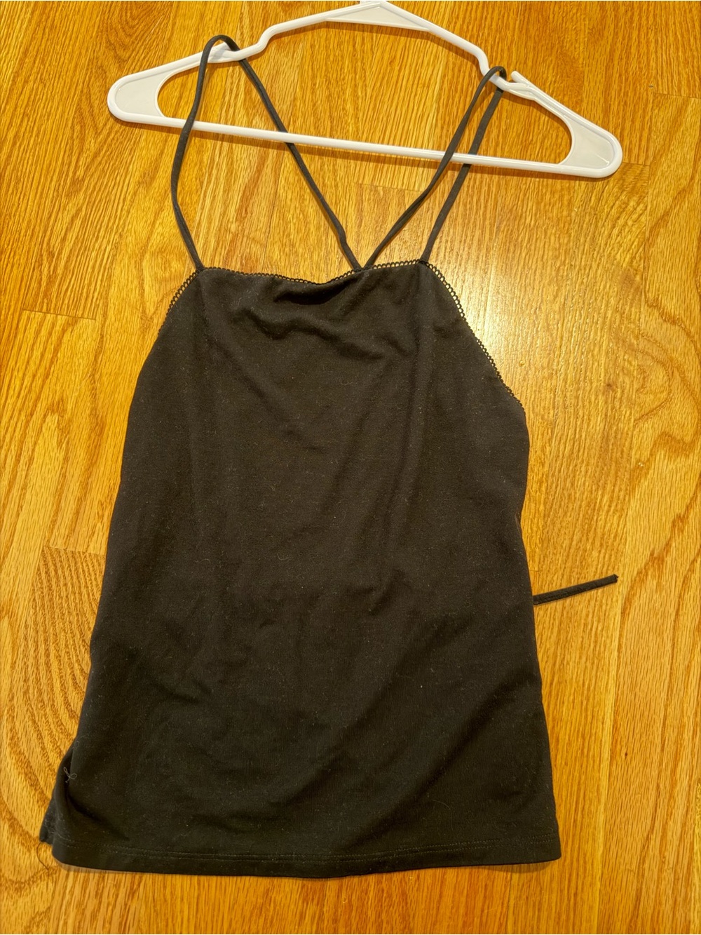Reformation Black Open Back Strappy Tank Top